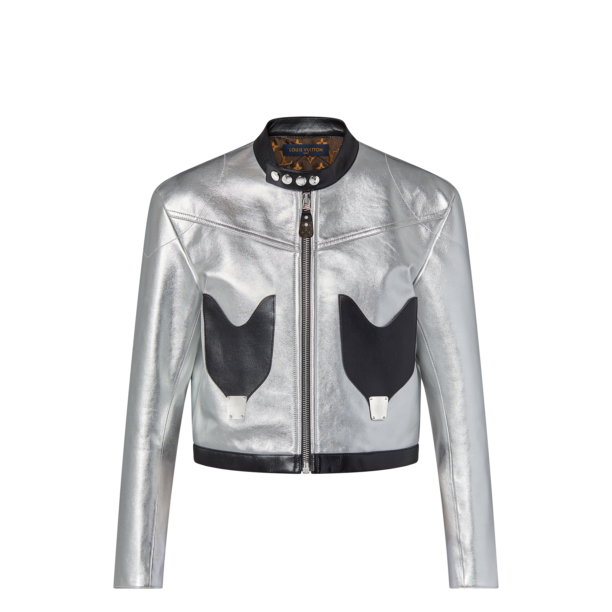 Silver biker jacket on sale mens